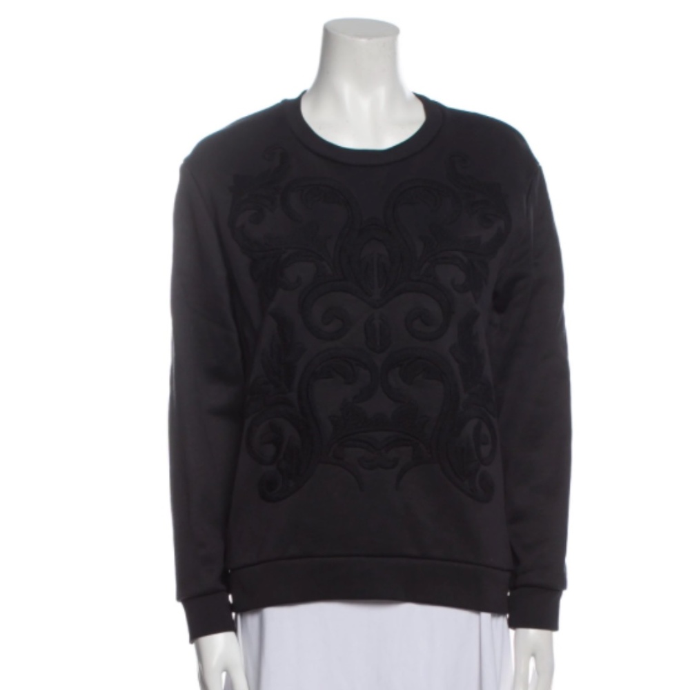 SANDRO Printed Crew Neck Sweatshirt
